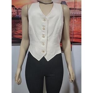 Gayle kirkpatrick Tudor Square NY  I.magnin & co Women's Ivory Vest Vintage #Z
